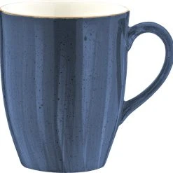 Bonna Premium Porcelain ADKMUG03KKN Aura Dusk Bockbecher, Kaffeebecher, Kaffeetasse, 8.2x11.4cm, 330ml, Porzellan, Blau, 1 Stück