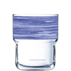 12x Arcoroc Stapelbecher 0,22 L Aus Gehärtetem Glas Form BRUSH LOG Blue Jean / Dunkelblau Von Arcoroc
