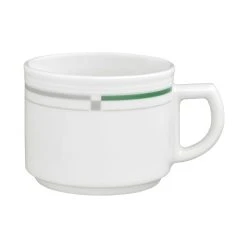 Esmeyer 6 X Seltmann Obertasse 1 0,18 L, Form: Vitalis, Dekor: 34281 Grün-grau