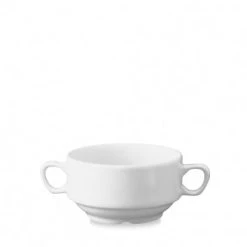 Churchill 24 X Suppentasse Henkelgriff Stapelbar 0,4l WHITE