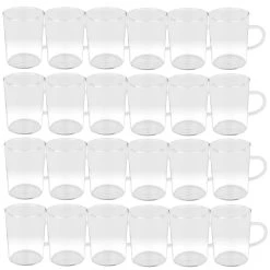 Null 24er Set Teeglas Ceylon 220ml - Klassische Teetasse Aus Hitzebeständigem Glas Mit Henkel