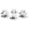 Null 6er Set Espressotasse Mit Untertasse Black Flower