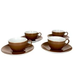 Null 4er Set Kaffeetasse 200ml + Untertasse Nougat Doppio - Ritzenhoff 4x 545784 + 4x 545791