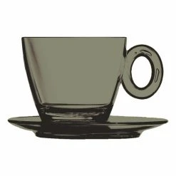Mepra POLY KAFFEE/CAPPUCCINOTASSE SPA & WELLNESS, 6er Set Onyx