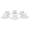 Null 6er Set Kaffeetasse 20cl Und Kaffeeuntertasse 14,5cm Palazzo - Aus Weißem Porzellan Mit Dekor-Kreisen In Grau Und Dunkelrot -coffee cup shop 950c545e 21fd 47aa ab81 5bc9fd5ad606