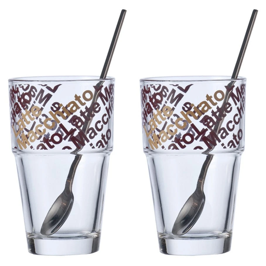 Leonardo Solo Set Café Latte Becher Mit Löffeln 4-tlg. 3 Leonardo Solo Set Café Latte Becher Mit Löffeln 4-tlg.