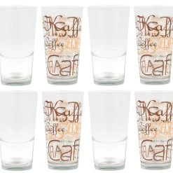 Null 12er Set Mix Latte Macchiato Glas 39cl Stapelbar Mit Dekor / Ohne Dekor