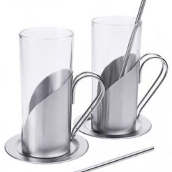 4x Contacto Espresso-/ Cappuccinotasse. Doppelwandig. Edelstahl. Volumen: 0.08 L. H: 6 Cm -coffee cup shop d03e92e0 7f0d 4619 8508 522b762e8887