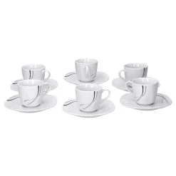 Null 6er Set Espressotasse 10cl Mit Untertasse 12cm Silver Night