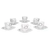 Null 6er Set Espressotasse Palazzo 11cl Mit Untertasse 12,3cm - Aus Weißem Porzellan Mit Dekor-Kreisen In Grau Und Dunkelrot -coffee cup shop f23689ad dc53 490c b344 62e36e47becf 1