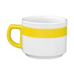 Esmeyer 6 X Seltmann Obertasse 1 0,18 L, Form: Vitalis, Dekor: 34928 Gelbes Band -coffee cup shop f46a5e78 8b27 47e5 b262 1e47b71471e5