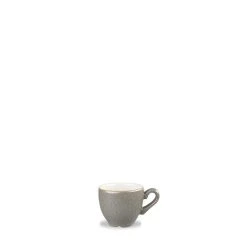 Churchill Stonecast Espresso-Tasse Peppercorn Grey ø6,5cm 90ml Grau, Ohne Untertasse (12 Stück) Von CHEFGASTRO